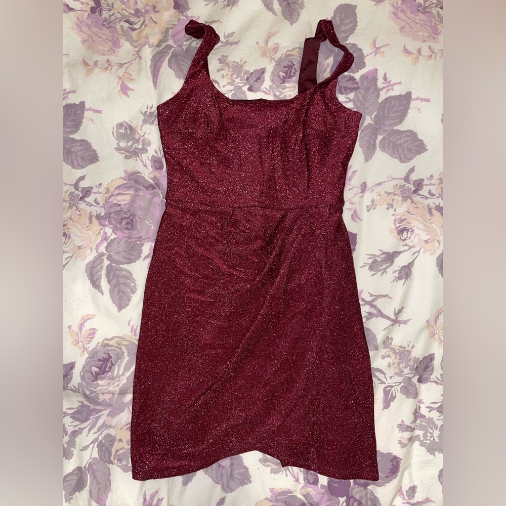 Francesca’s Burgundy Shimmer Dress